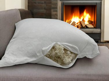 Подушка 80x80 см Високоякісна подушка для сну з вовняним наповнювачем та бавовняним чохлом Зручна, дихаюча та підходить для використання цілий рік