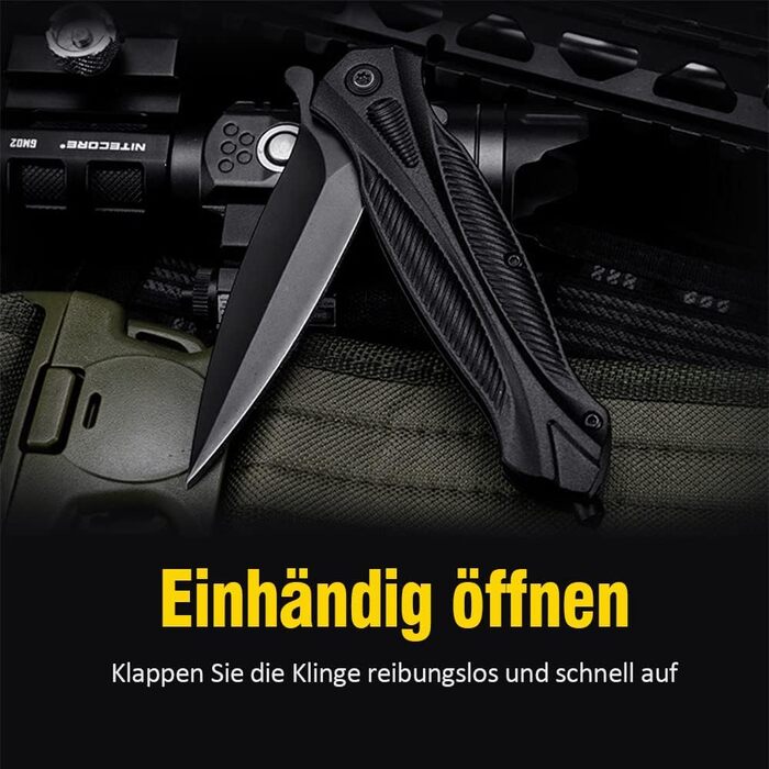 Чорний складаний ніж, кишеньковий ніж з кліпсою, одноручний ніж, туристичний ніж, EDC ніж, подарунок для чоловіків