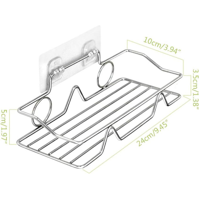 Полиця з нержавіючої сталі для ванної кімнати, душова кабіна, полиця для шампуню, самоклеюча, кухонний органайзер, кошик з 4 гачками, полиця для душового шампуню у ванній кімнаті, 2 шт.