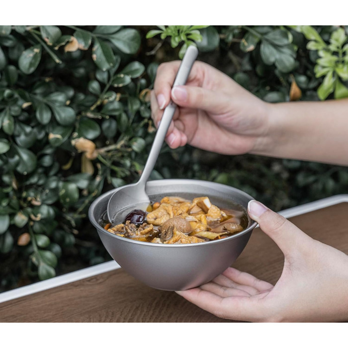 Титанова миска Boundless Voyage з подвійними стінками, термостійка для супу, салатниці, террину, каструлі