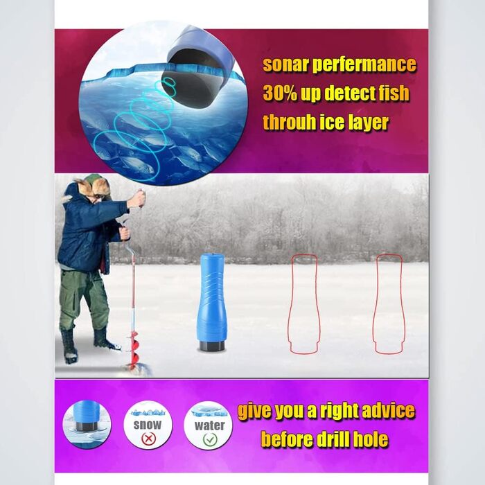 Портативний ехолот Детектор риби Ручний глибиномір для човна Байдарка Каное Понтон Джон Човен Гідроцикл Поплавкові трубки Ехолот для EIS Риболовля Серфінг Риболовля Подарунки для чоловіків