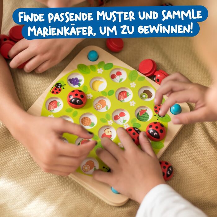 Дерев&39яна гра на пам&39ять для дітей віком від 3 років - Навчальна настільна гра з 10 веселими візерунками - Пам&39ятка Монтессо