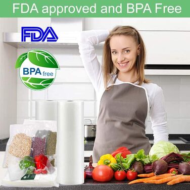 Мішків 20x30 см вакуумні пакети для харчових продуктів, вакуумні пакети sous vide без BPA Пакети для вакуумних пакувальників та плівкових запаювачів підходять, 2frepak 100