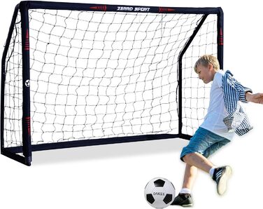 Футбольні ворота ZERRO для вулиці 180/240/300 для дорослих та дітей для гри та тренувань у саду 180 чорного кольору з цільовою стінкою та футбольним м&39ячем