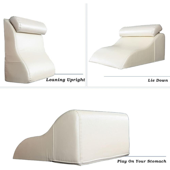 Подушка для спинки узголів&39я ліжка, диванна подушка, опорна подушка для спини, поперекова подушка, опорна подушка для спинки ліжка, дивана, подушка для читання, шкіряна губчаста клиноподібна подушка для літніх чоловіків, чорна - 553060 см