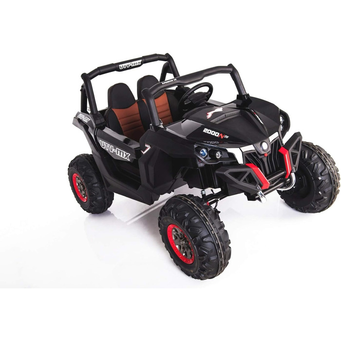 Дитячий електромобіль 12В 2-місний, NEW RSX електричний баггі для дітей, чорний, з пультом дистанційного керування 2,4 ГГц, 36 міс