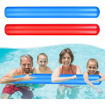 Надувна локшина для плавання 105 см для дітей і дорослих, Swimming Pool Noodle Float для купання, тренувань з плавання, водних видів спорту, водної гімнастики (червоний, синій), 2 Pack Swimming Noodle Pool Noodle