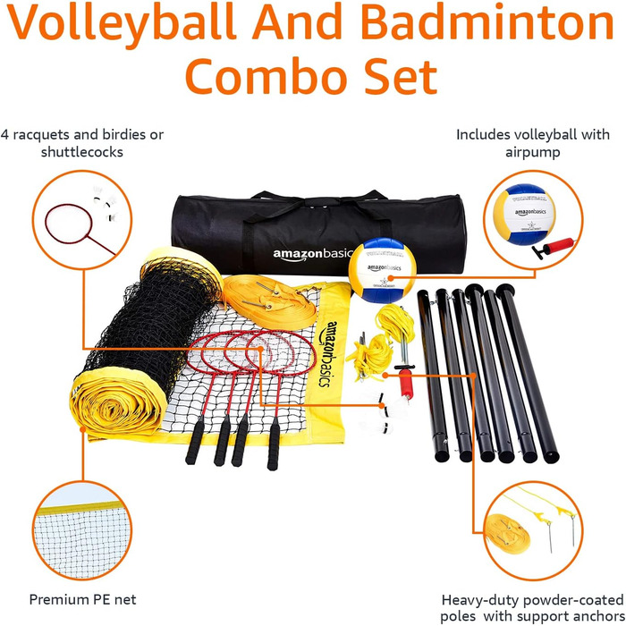 Storeo Basics Volleyball Badminton Combo Set – повний набір для волейболу та бадмінтону на вулиці