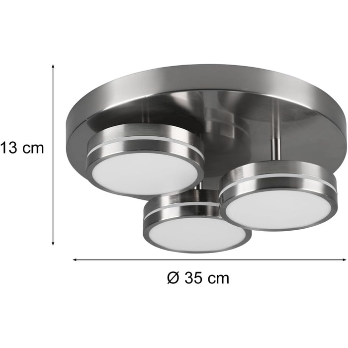 Світлодіодний торшер Trio Lights Franklin 426510208, металевий в т.ч. світлодіод 35 Вт, зміна кольору, диммер (нікель-матовий, стельовий світильник)