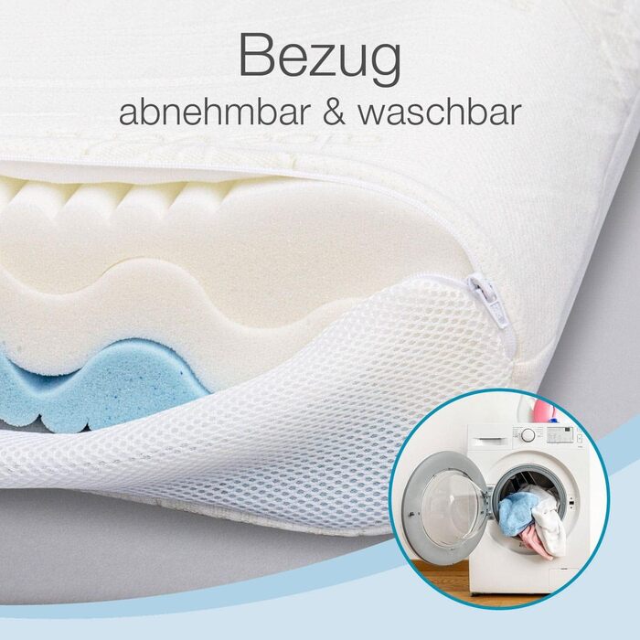 Подушка для шиї ELONEO, регульована жорсткість, регулювання висоти в 4 напрямках, тканина-спейсер 3D, подушка з піни з ефектом пам&39яті, включаючи клімат-чохол з алое вера, 60 x 35 см, в&39язкопружна піна