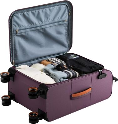 Ручна валіза Trier Soft Shell 55 35 23 см, легка тканинна валіза на візках, дорожня валіза з колесами та кодовим замком, 47 літрів, червона, розмір S