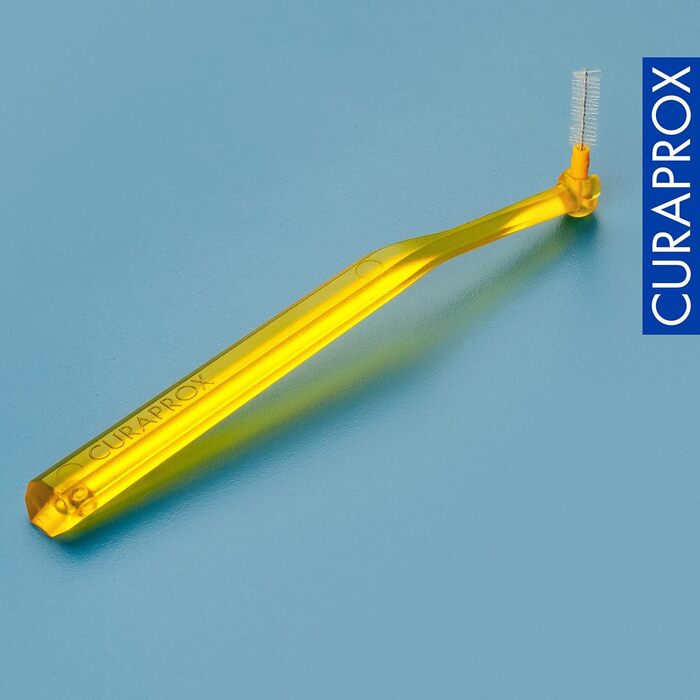 Щітки Curaprox Interdental CPS 09 prime plus (Пучок 3 шт. и), жовтий, діаметр 0,9 мм, ефективність 4 мм, набір з 15 міжзубних йоржиків CPS Prime 09 і 3 тримачів UHS 451 жовтий (1 упаковка)