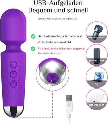 Вібратор Vibration для жінок Sex Toys, Фалоімітатор з 8 інтенсивностями вібрації, Секс іграшка для жінок пар 20 частот вібрації, Набори вібраторів для жінок Паличка для масажу клітора, фіолетовий