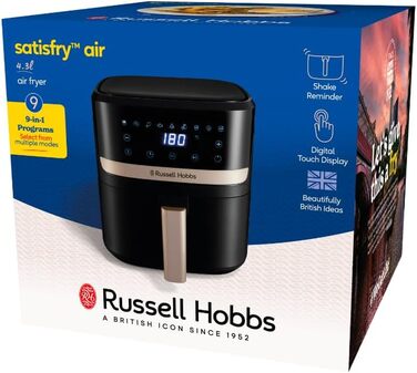 Аерофритюрниця Russell Hobbs Satisfry Rapid Air Fryer, 4,3 л, чорна