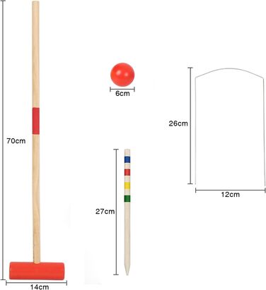 Набір для крокету для дорослих, 2-4 гравців, ігри на свіжому повітрі для дітей, набір для крокету, садова гра, дерев&39яна іграшка для садових вечірок, фестивалів, пляжу