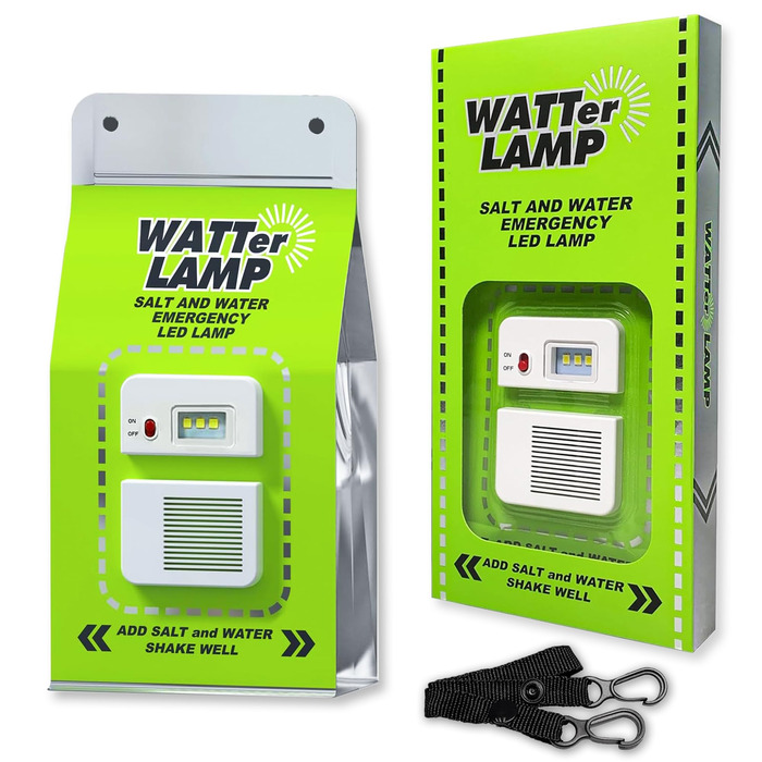 Лампа з 3 світлодіодними намистинами для морської води - екологічне зовнішнє освітлення для кемпінгу, походів, риболовлі Батарейки не потрібні, аварійне освітлення з часом роботи 140 годин Необхідне спорядження для виживання під час відключення електроене