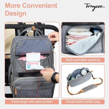 Рюкзак-знімна пляшечка для перетину тіла, пеленальна сумка Travel Essentials Дитяча сумка з пеленальним килимком, стильна пеленаль