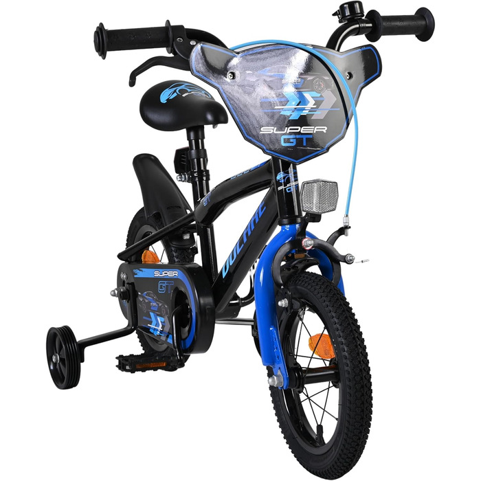 Дитячий велосипед Volare Super GT Blau 12 35 років 2 ручних гальма, знімні бічні колеса, захист ланцюга та світловідбивачі Регульоване сідло Подарунок для дівчаток та хлопчиків
