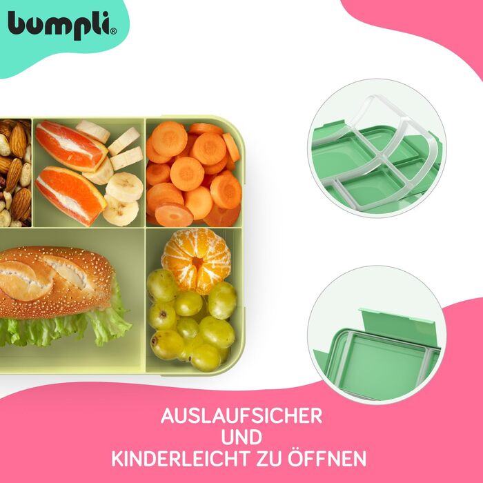 Бумплі Ланчбокс Гурман Дитячий контейнер для обіду з відділеннями, ідеальний для школи та подорожей Міцний ланчбокс, шкільний ланчбокс, стильний дитячий контейнер для їжі, ланчбокс у школу