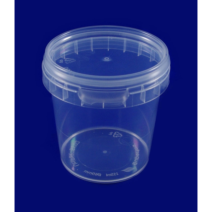 Універсальна пластикова банка Superfos 20 або 40 шт. з кришкою, промисловий стандарт, кругла Ø 69 мм, місткість 155 мл (40 банок)