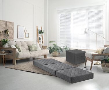 Гостьовий матрац Traumnacht de Luxe з високоякісним в&39язкоеластичним топпером та сучасним чохлом, 75 x 195 x 14 см, світло-сірий, виготовлений за німецькими стандартами якості. Гостьовий матрац чохол