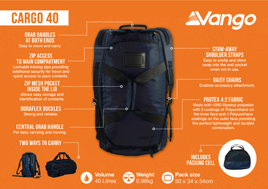 Сумка дорожня Vango Cargo 40 Moonlit Ocean (RUUCARGO0000004)