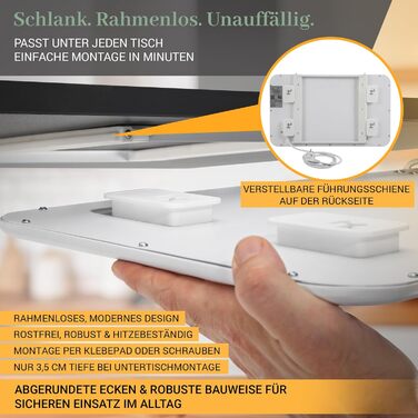 Інфрачервоний обігрівач Heidenfeld HF-TH120 Настільний обігрівач потужністю 120 Вт Радіатор - Інфрачервоний обігрівач - Електричний обігрівач - Нагрівальна панель - Інфрачервоний радіатор - Нагрівальна панель - 3-в-1 Монтаж, білий