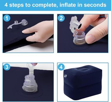 Кубики для міжхребцевих дисків, кубики для позиціонування на степах, великі кубики з пінопласту, подушки для позиціонування на степах, надувні подушки для ніг з насосом, 40 x 30 x 32 см (темно-сині), 2 шари темно-синього кольору