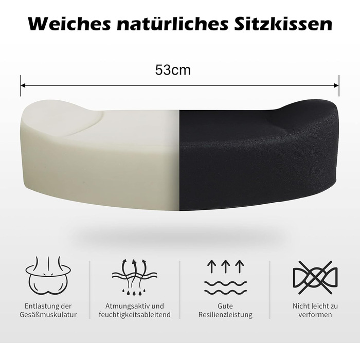 Офісний стілець Fantasylab ергономічний стілець для роботи 200 кг із надзвичайно широким сидінням, піна з ефектом пам&39яті 13 см, крісло для керівника з регульованою поперековою опорою, чорний, без підголівника