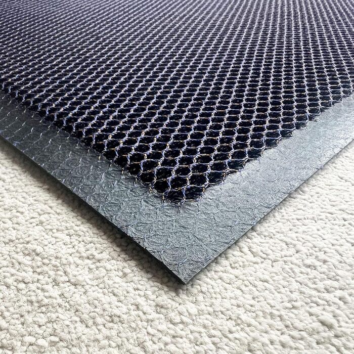 Великий нековзний килимок з ПВХ-сітки Ultralux, міцний 3D-килимок для уловлювання бруду, вхідний килимок-скребок для внутрішнього та зовнішнього використання, для вхідних та задніх дверей 120 x 80 см, синьо-помаранчевий 80 x 120 см (прямокутний)