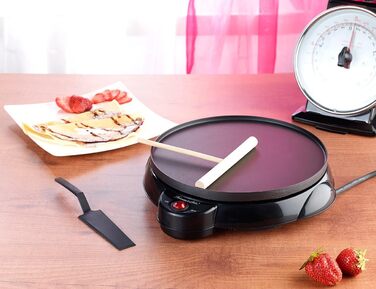 Електрична середня млинниця, 650 Вт, Ø 23 см (електрична сковорода для млинців, акумуляторна млинниця, ідеї для подарунків)