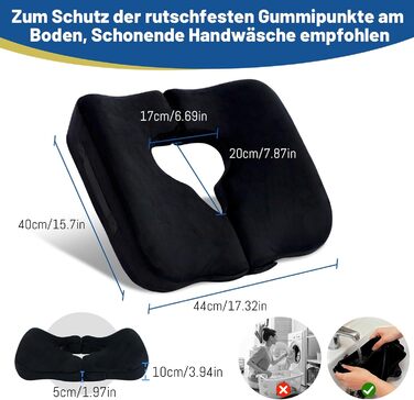 Протипролежнева подушка з чохлом, який можна прати, протипролежнева подушка сидіння для інвалідних візків, подушка сидіння для зняття тиску на куприк, для тривалого постільного режиму, тривалого сидіння, для людей похилого віку, вагітних жінок