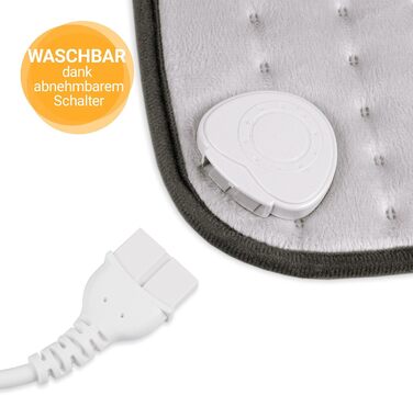 Грілка medisana HP 650 XL, 45 x 35 см, грілка для спини, сідниць та шиї, з 4 температурними режимами та захистом від перегріву, електричний нагрівальний килимок з автоматичним вимкненням, грілка XL, яку можна прати