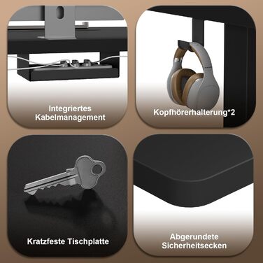 Стіл з регульованою висотою 160 x 80 см з кабельним лотком, Електрично регульований по висоті стіл для роботи стоячи з USB-портом, Комп&39ютерний стіл, Ергономічний стіл для роботи сидячи та стоячи, Офісний стіл, Чорний 160 x 80 см