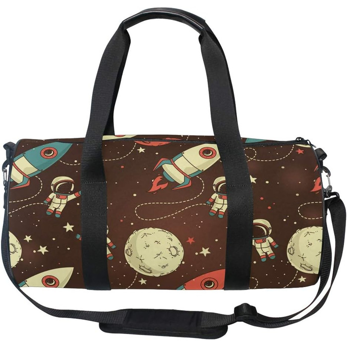 Симпатична спортивна сумка з канвасу Космічний мандрівник ідеальна для поїздок на вихідні, ручної поклажі для чоловіків та жінок, для спорту та ночівлі