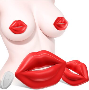 Вібруючі затискачі для сосків Gobeken, 9 режимів, з дистанційним керуванням, червоні