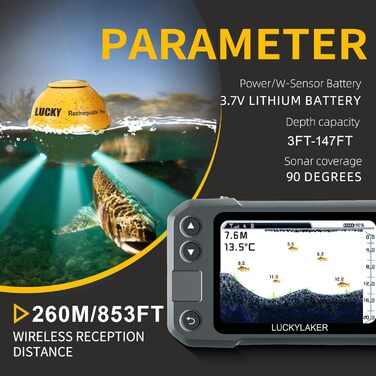 ПОЩАСЛИВИЙ каяк портативний ехолот перетворювач бездротовий ехолот ехолот човен акумуляторний ручний глибиномір риболовля MT-202