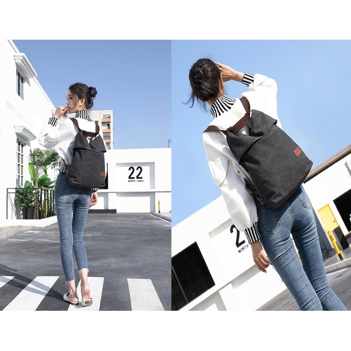 Жіноча полотняна сумка через плече рюкзак Велика сумочка Вінтажна жіноча сумка через плече проти крадіжки жіноча сумка бомж для по