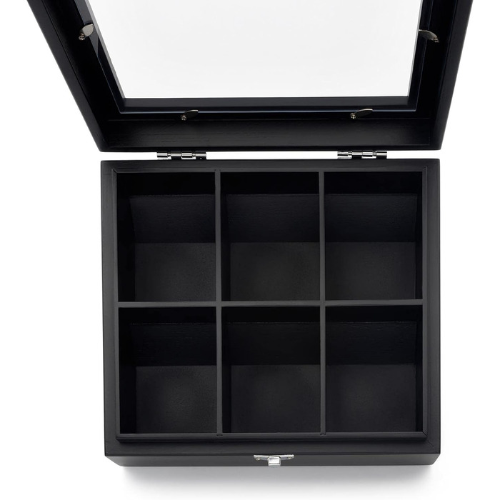 Коробка для чорного чаю Bredemeijer з 6 відділеннями та оглядовим віконцем - дерев&39яна коробка для оптимального зберігання чайних пакетиків