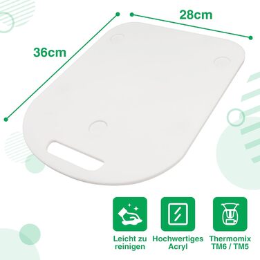 Акрилова розсувна дошка для Thermomix TM6 TM5, класична біла, швидке переміщення
