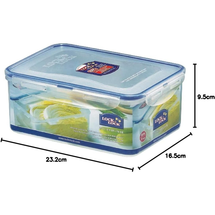Контейнер для зберігання продуктів Lock&Lock Багатофункціональний контейнер Контейнер для зберігання продуктів Контейнер для борошна Місткість 2,3 літра, можна мити в посудомийній машині - Комплект з 3 шт.