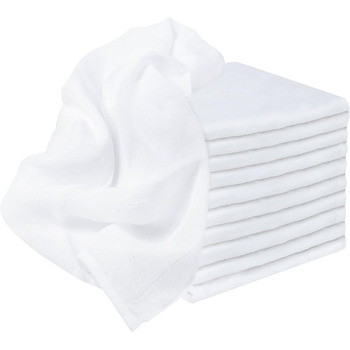 Упаковка з 10 муслінових серветок муслінові пелюшки тканинні пелюшки 100 бавовна преміум-якість Колір білий приблизно 70x70 см