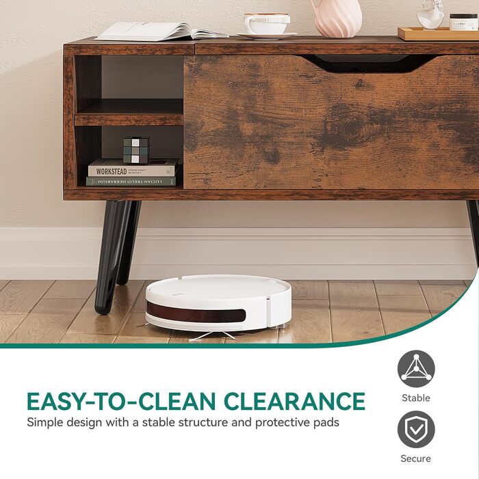 Журнальний столик YITAHOME з підйомною стільницею та прихованим відділенням, регульована полиця, пружинний підйомник, журнальний столик із місцем для зберігання для вітальні, 80 x 40 x 61,5 см, вінтажний коричневий