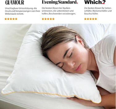 Регульована подушка Brightr Sleep Nox з гіпоалергенною мідною наволочкою М&39яка як пух, регульована висота та м&39якість, комплект з