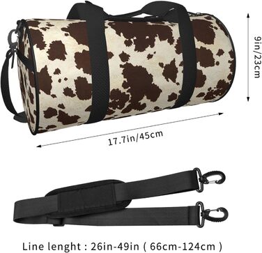 Спортивна сумка з натуральної яловичої шкіри з візерунком коров'яча шкіра, для фітнесу, подорожей та багажу. Велика дорожня сумка для чоловіків та жінок, ідеальна для коротких поїздок та вихідних.