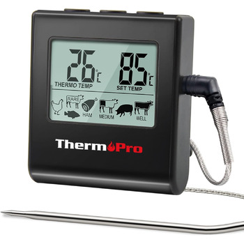 Цифровий термометр для смаження ThermoPro TP16 з таймером (чорний)