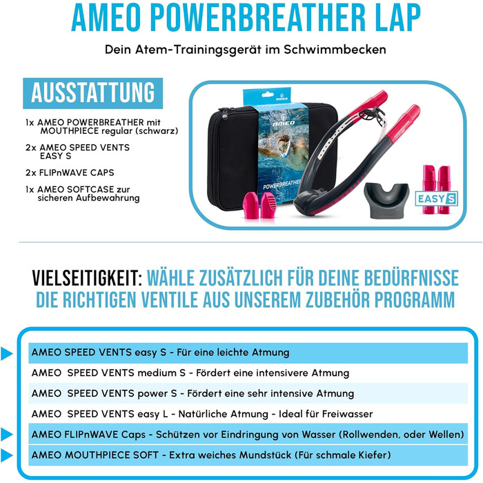 Пристрій для тренування дихання для басейнів зі 100 свіжим повітрям для дорослих та дітей - Набір для снорклінгу з інтелектуальною системою клапанів та 100 сухим повітрям для дихання Темно-сірий/рожевий