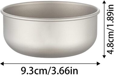 Легка титанова миска Портативна титанова миска для кемпінгу Надлегка титанова миска Миска/тарілка для пасти, миска для фруктів, портативні десертниці для походів, кемпінгу, піших прогулянок, пікніків, придатна для миття в посудомийній машині