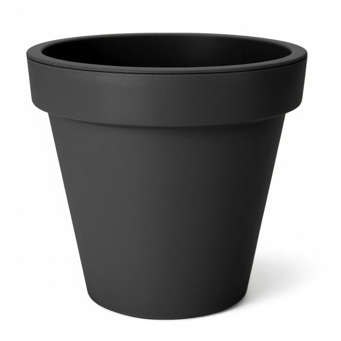 Пластиковий квітковий горщик Spetebo XXL антрацитового кольору - 58 см - круглий кашпо для використання в приміщенні та на вулиці - садовий квітковий горщик, кашпо, кашпо
