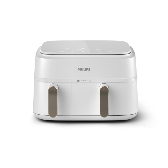 Аерофритюрниця Philips Airfryer 3000 Serie з двома кошиками, Білий, 9 л